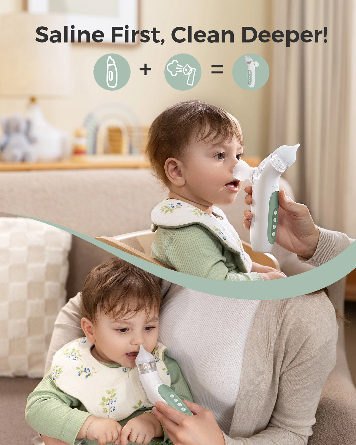 Momcozy BreezyClear™ 2-in-1 Spray & Suction Electric Nasal Aspirator - Image 2