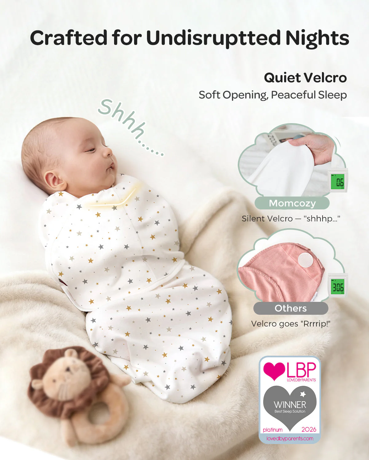 Baby-Care Bundle: Smart & Portable Sound Machine & Easy Swaddle Wrap - Image 19