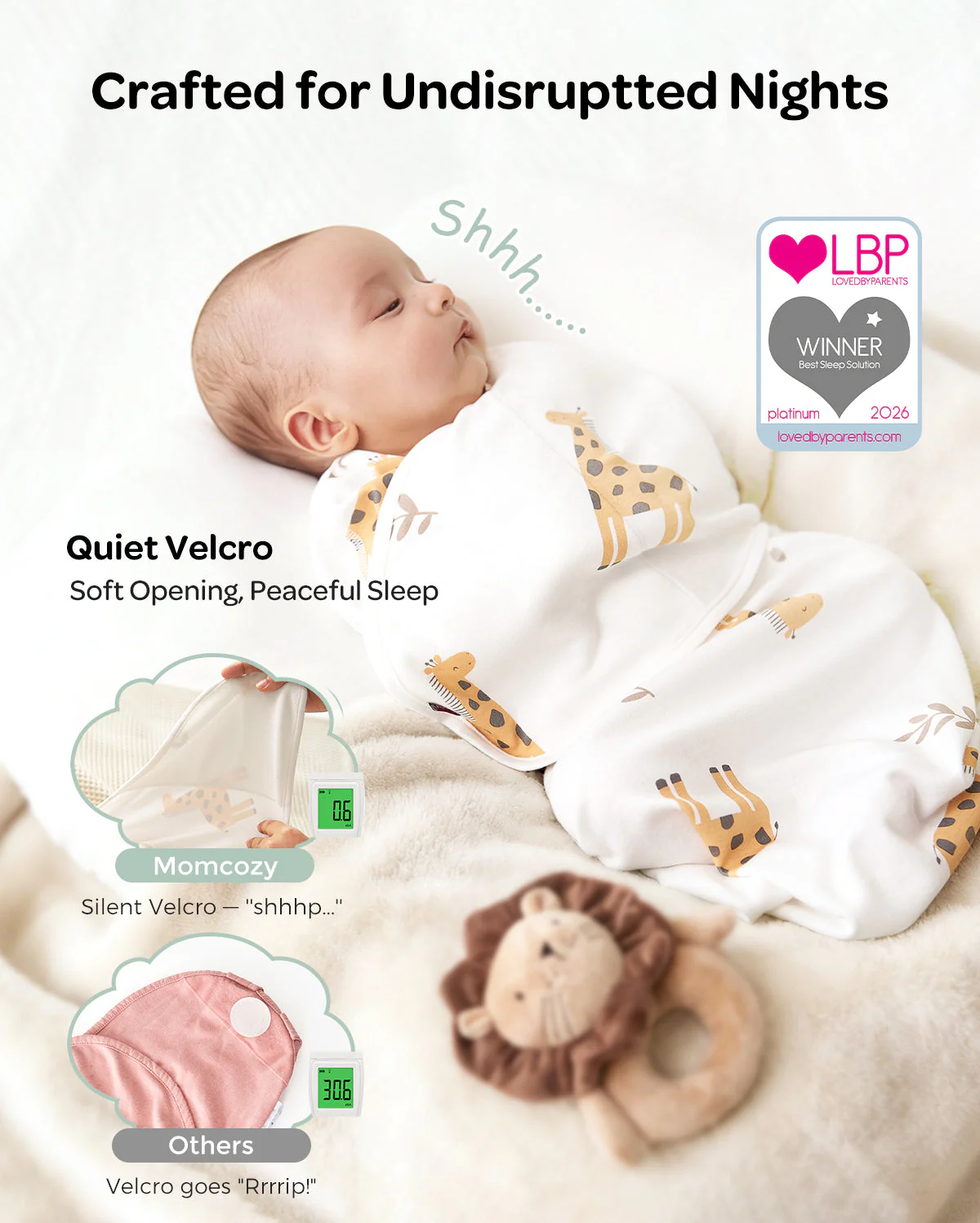 Baby-Care Bundle: Smart & Portable Sound Machine & Easy Swaddle Wrap - Image 25