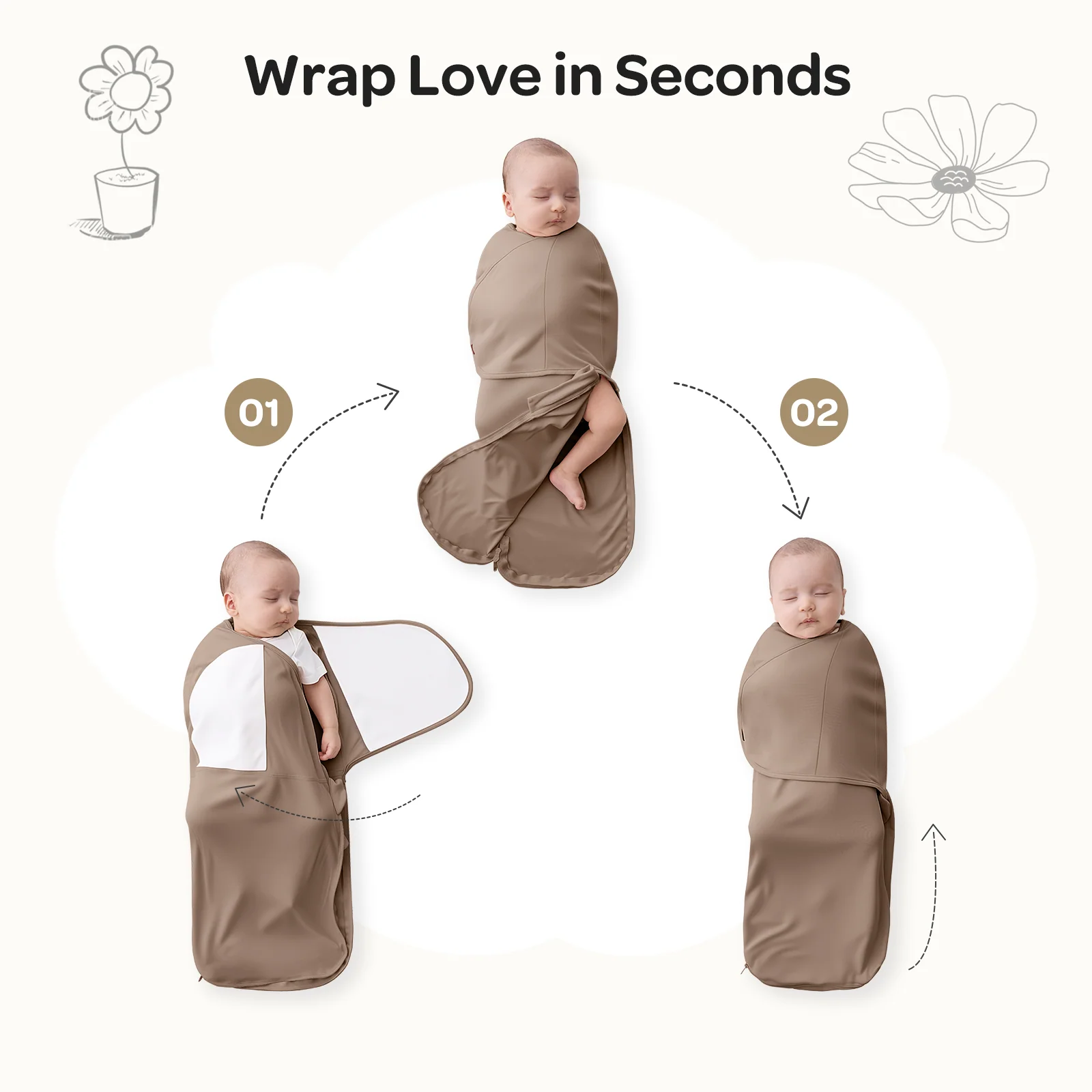 Baby-Care Bundle: Smart & Portable Sound Machine & Easy Swaddle Wrap - Image 43