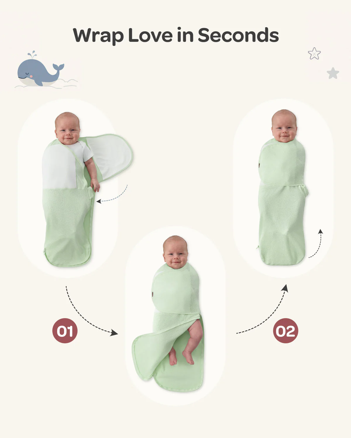 Momcozy Breathable Airflow Swaddle for 0-3M - Image 8