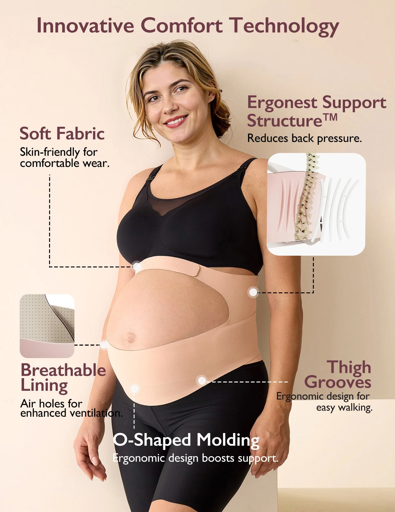 Pregnancy Comfort Bundle: Ergonest Belly Band and Huggable Body Pillow - Image 5