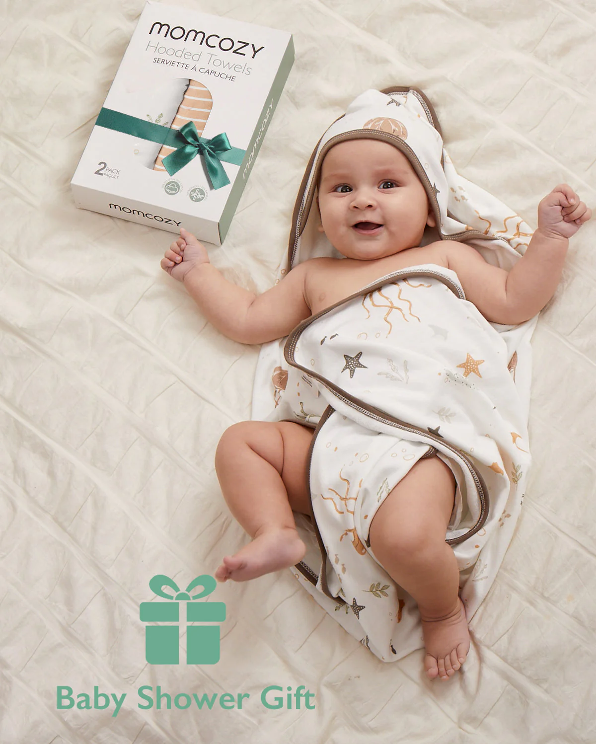 Baby Hooded Towel for Newborn Shower - 2-Pack - Image 18