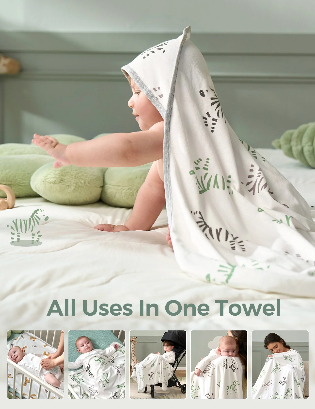 Momcozy Best Wishes Baby Hooded Towel - Bravery - Image 4