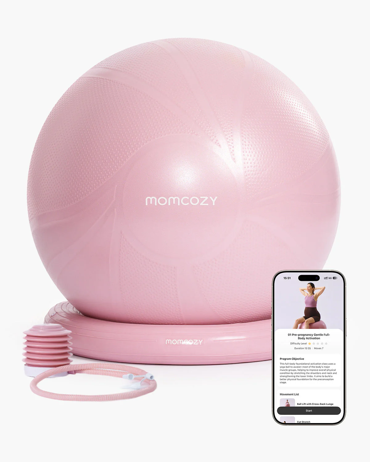 Momcozy BirthEase Pregnancy Ball Set—Maternity Exercise Ball - Image 10