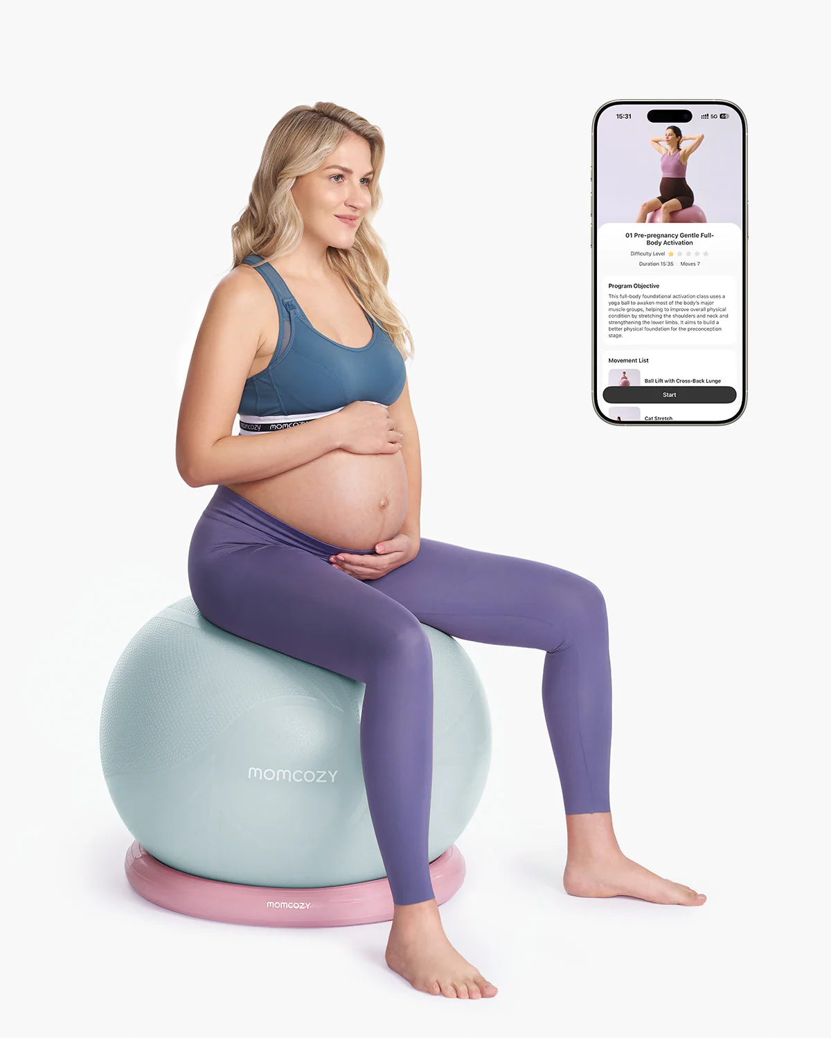 Momcozy BirthEase Pregnancy Ball Set—Maternity Exercise Ball - Image 13