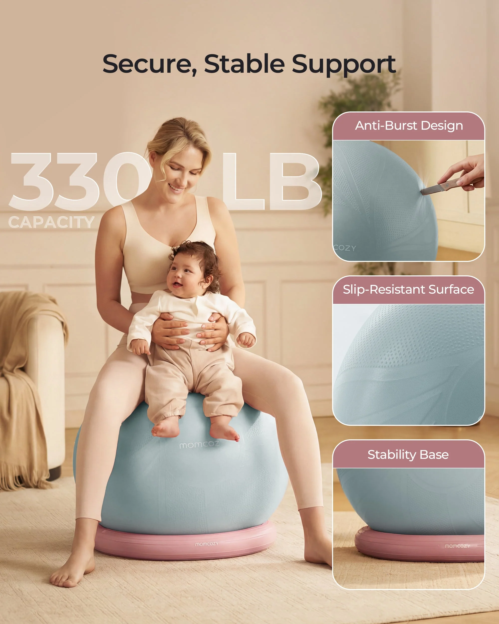 Momcozy BirthEase Pregnancy Ball Set—Maternity Exercise Ball - Image 19