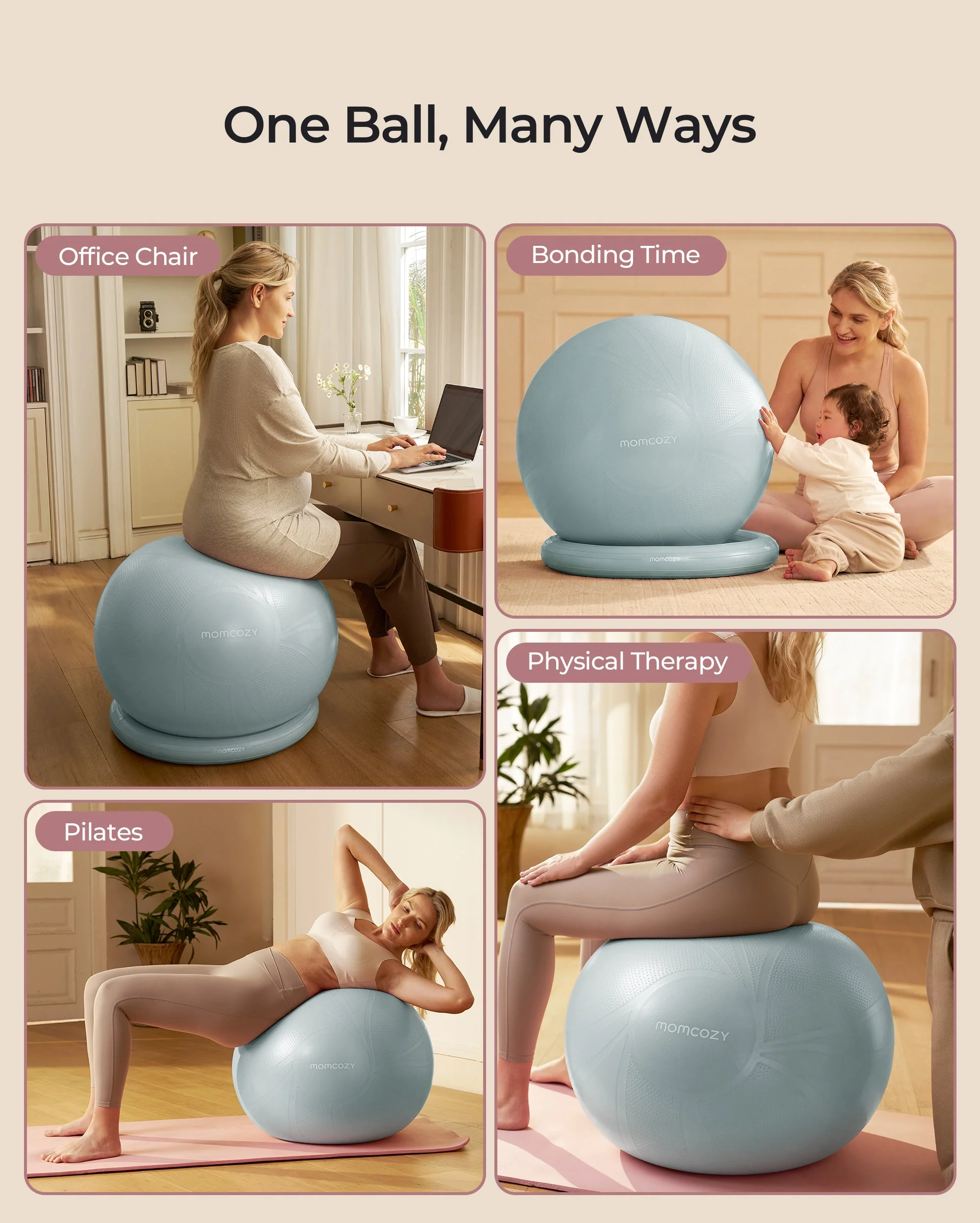 Momcozy BirthEase Pregnancy Ball Set—Maternity Exercise Ball - Image 20
