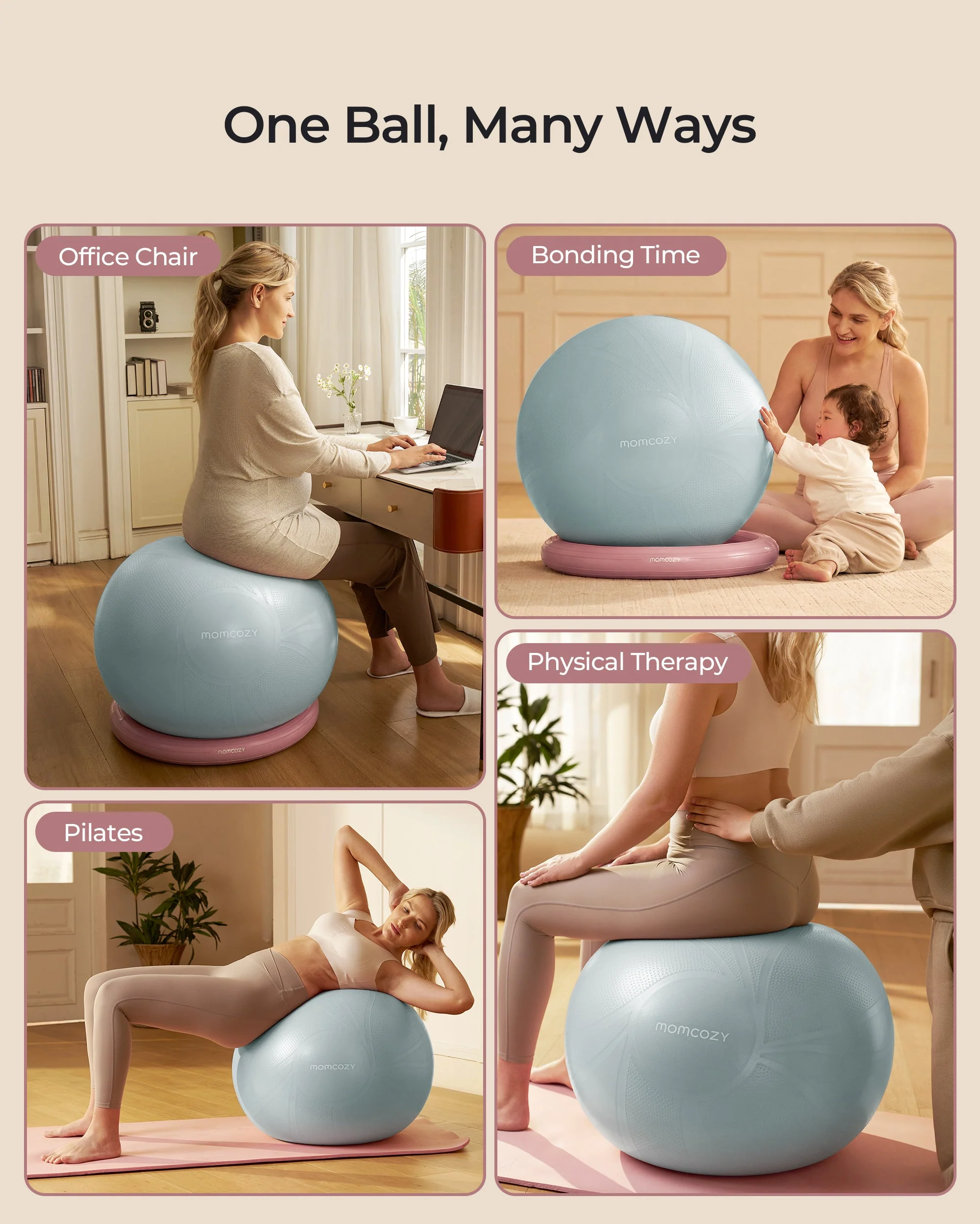 Momcozy BirthEase Pregnancy Ball Set—Maternity Exercise Ball - Image 21