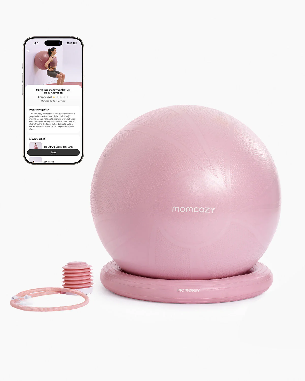 Momcozy BirthEase Pregnancy Ball Set—Maternity Exercise Ball - Image 24