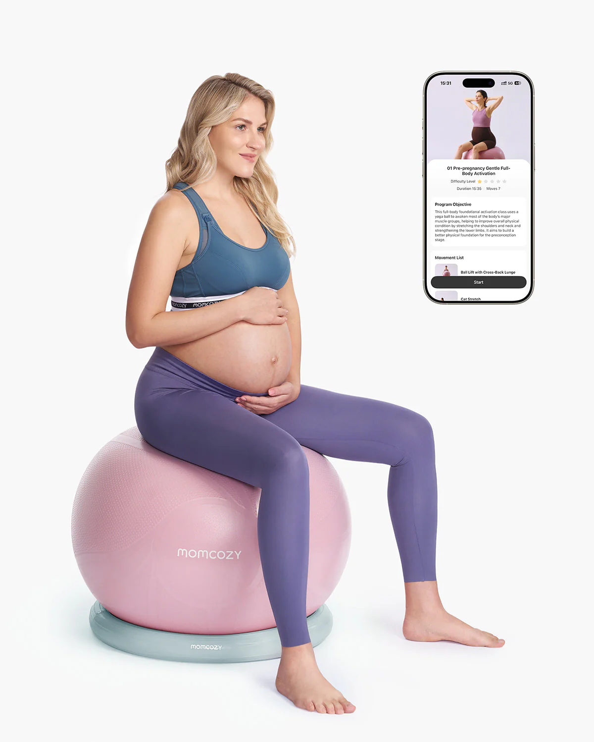Momcozy BirthEase Pregnancy Ball Set—Maternity Exercise Ball - Image 25