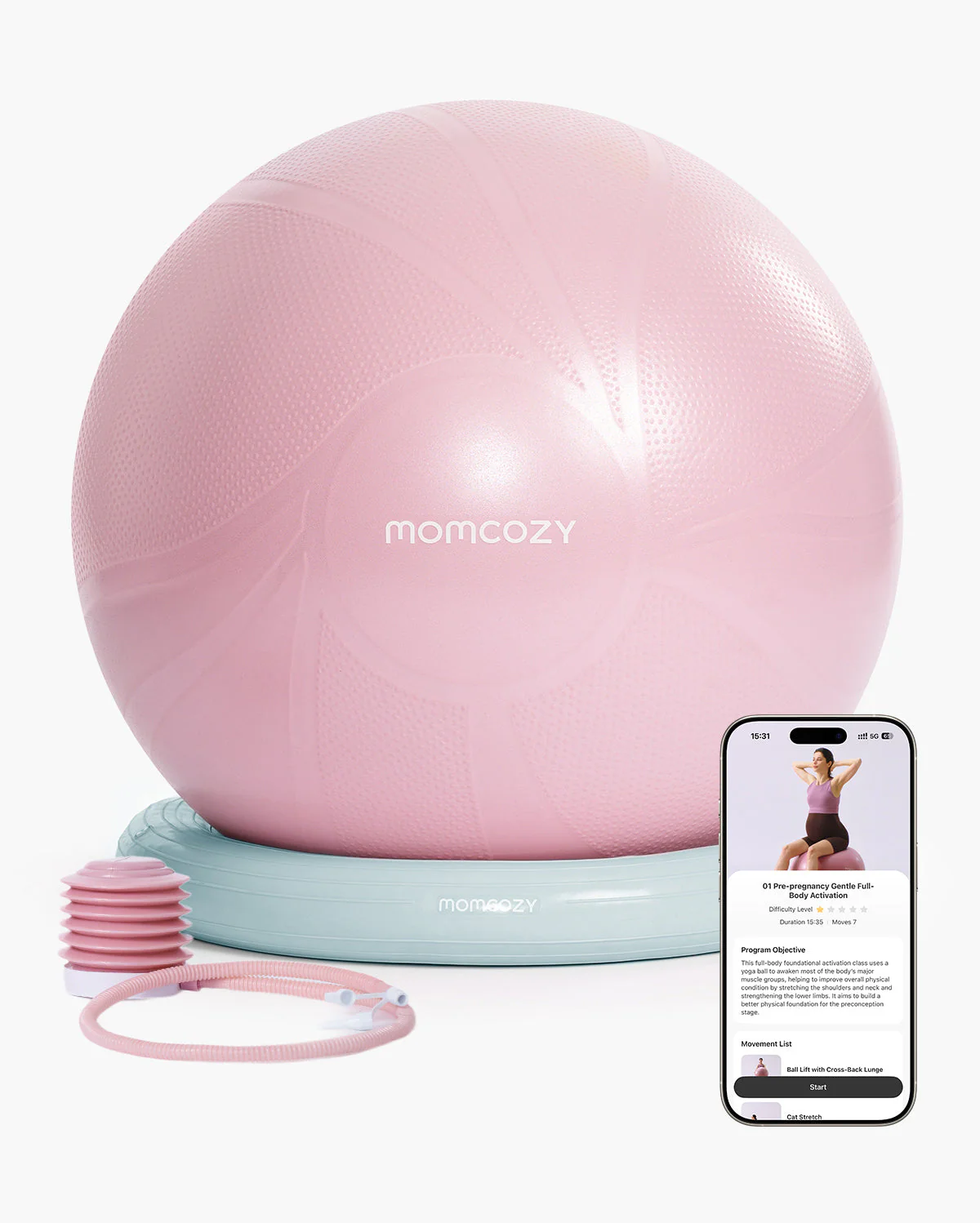 Momcozy BirthEase Pregnancy Ball Set—Maternity Exercise Ball - Image 26
