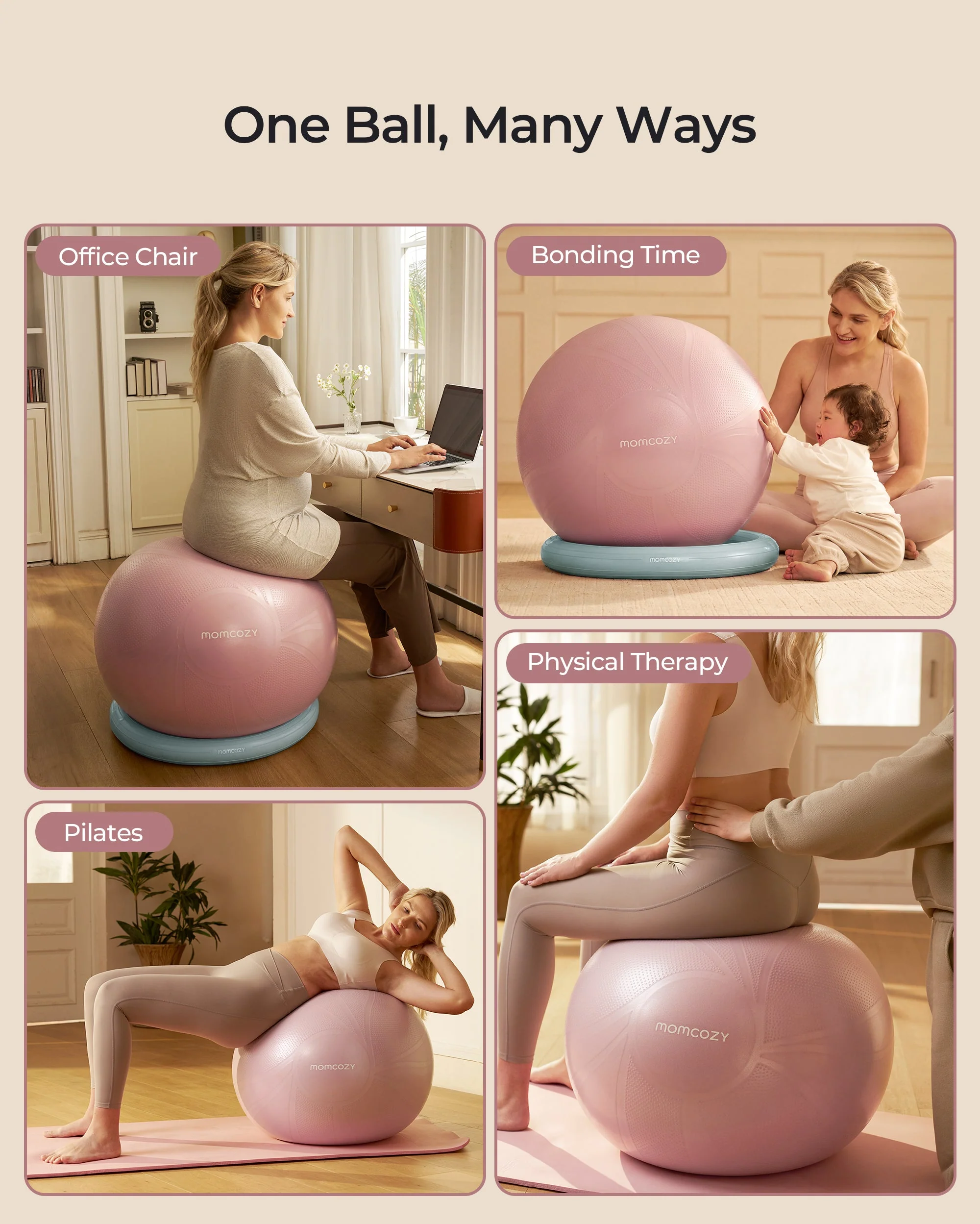 Momcozy BirthEase Pregnancy Ball Set—Maternity Exercise Ball - Image 32