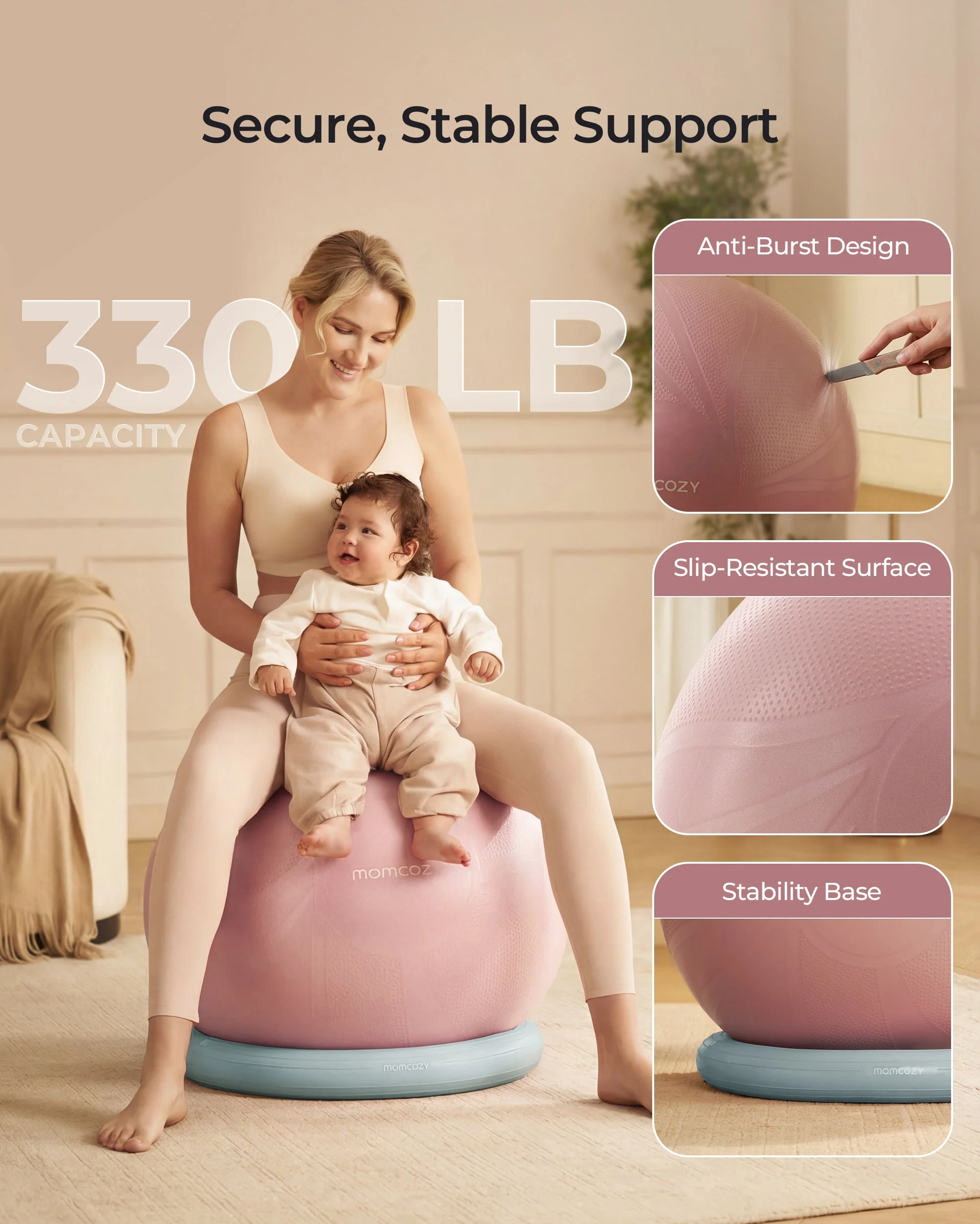 Momcozy BirthEase Pregnancy Ball Set—Maternity Exercise Ball - Image 38