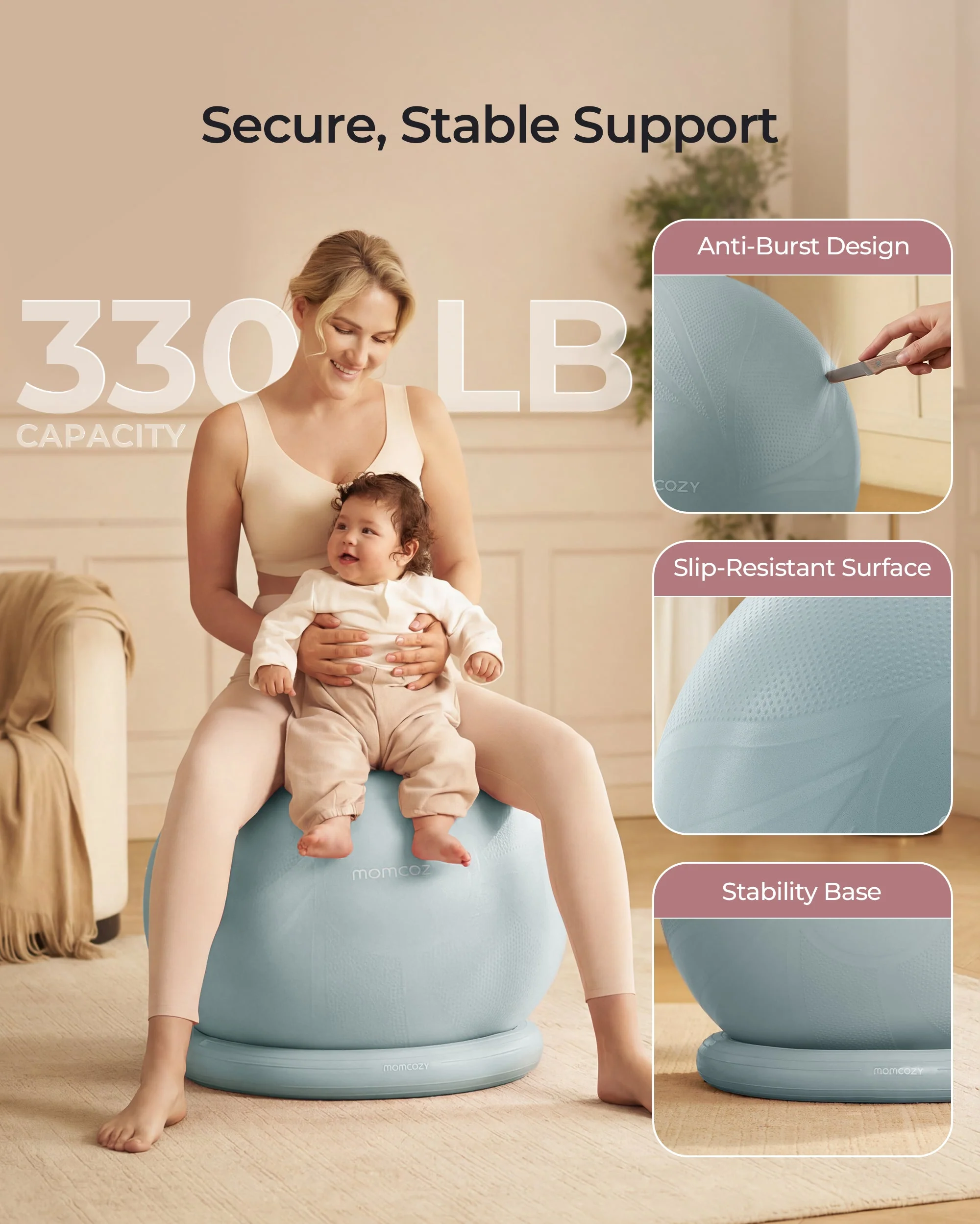 Momcozy BirthEase Pregnancy Ball Set—Maternity Exercise Ball - Image 43