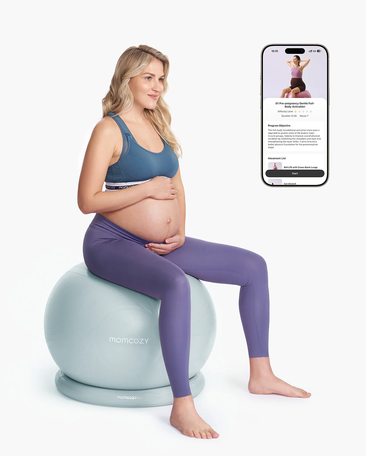 Momcozy BirthEase Pregnancy Ball Set—Maternity Exercise Ball - Image 5