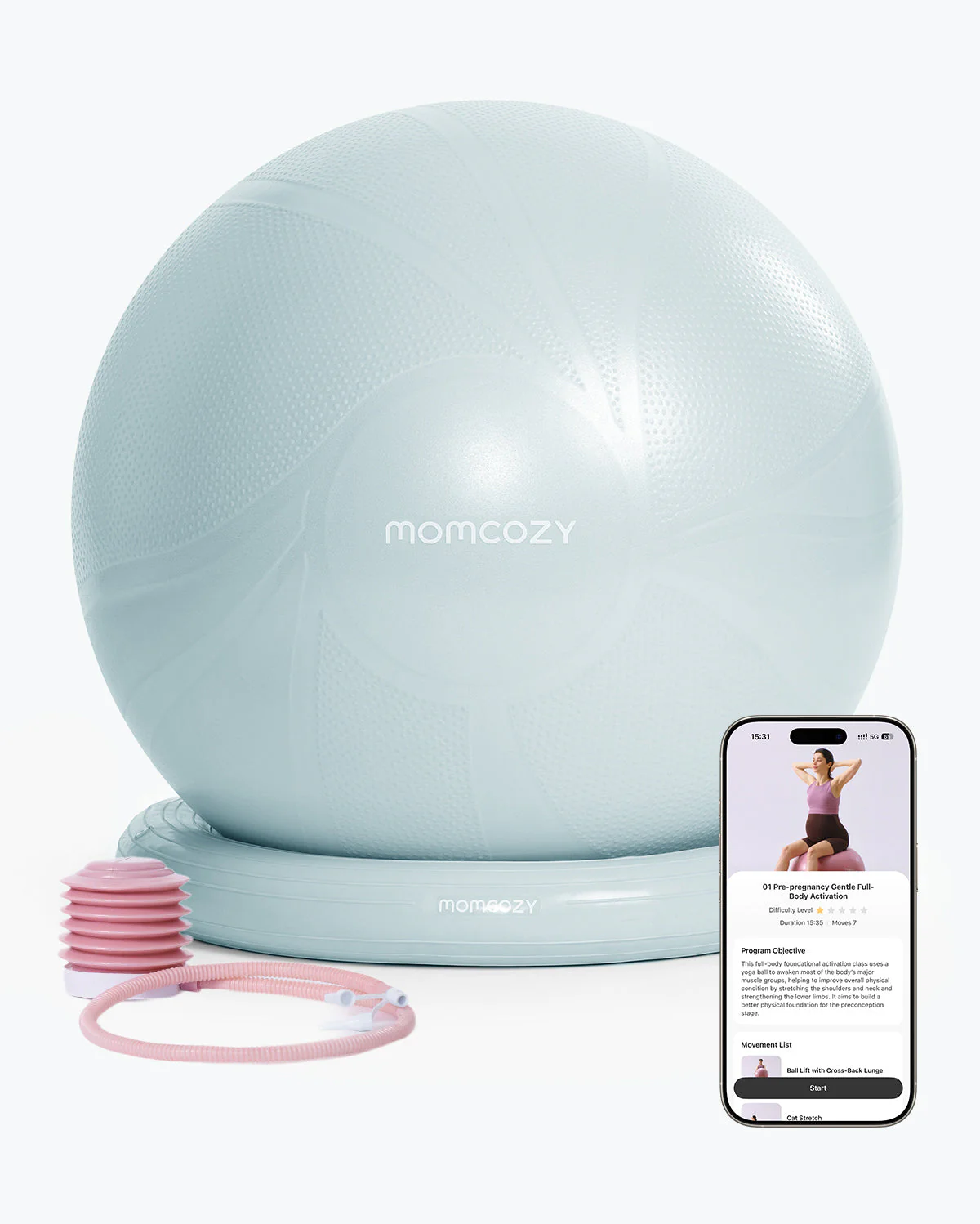 Momcozy BirthEase Pregnancy Ball Set—Maternity Exercise Ball - Image 7