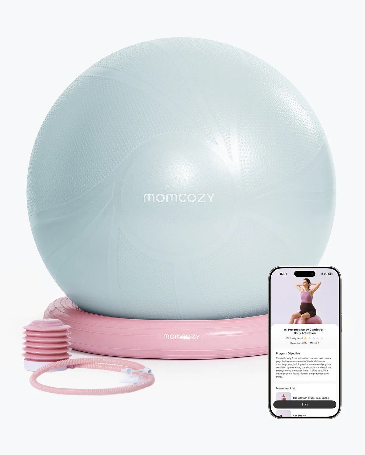 Momcozy BirthEase Pregnancy Ball Set—Maternity Exercise Ball - Image 9