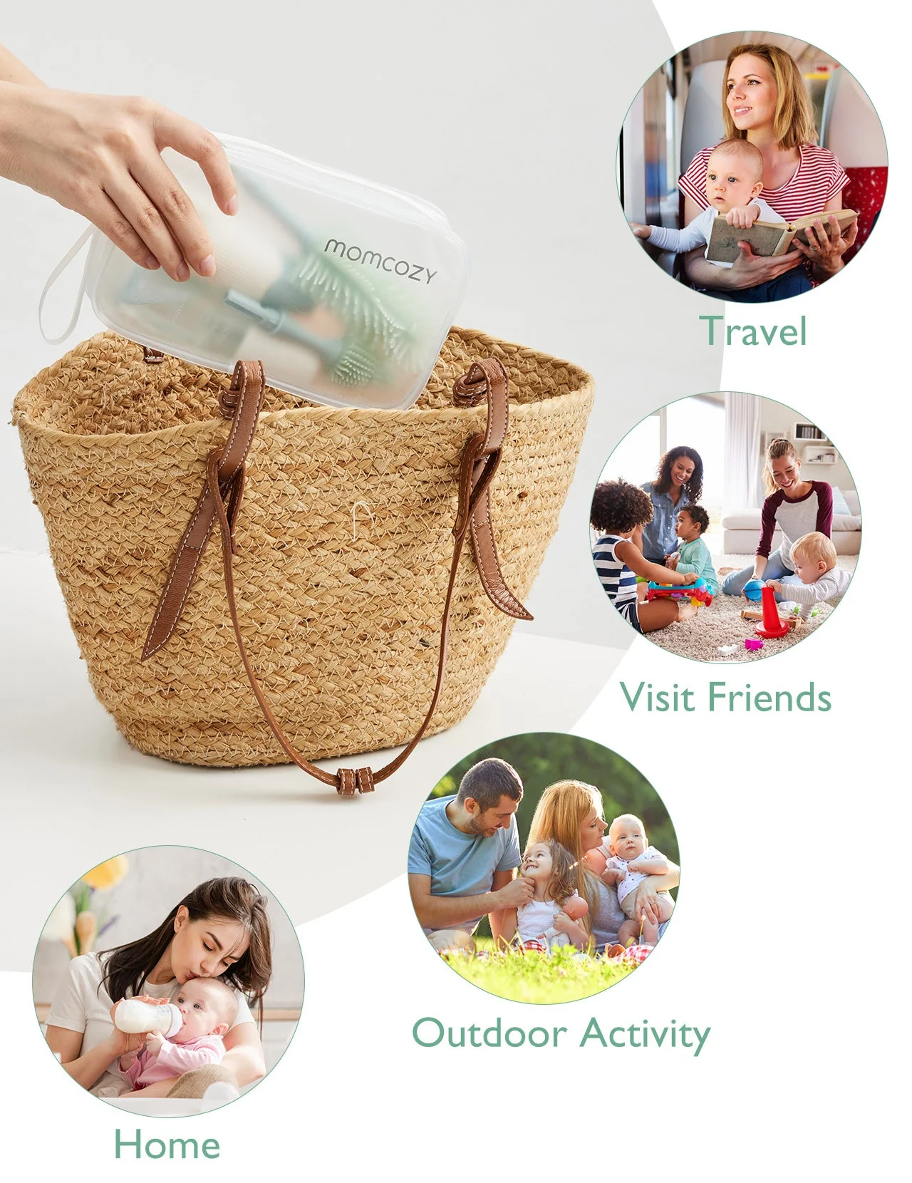 Momcozy Innovative Push-Press Design Bottle Brush Kit - Image 2