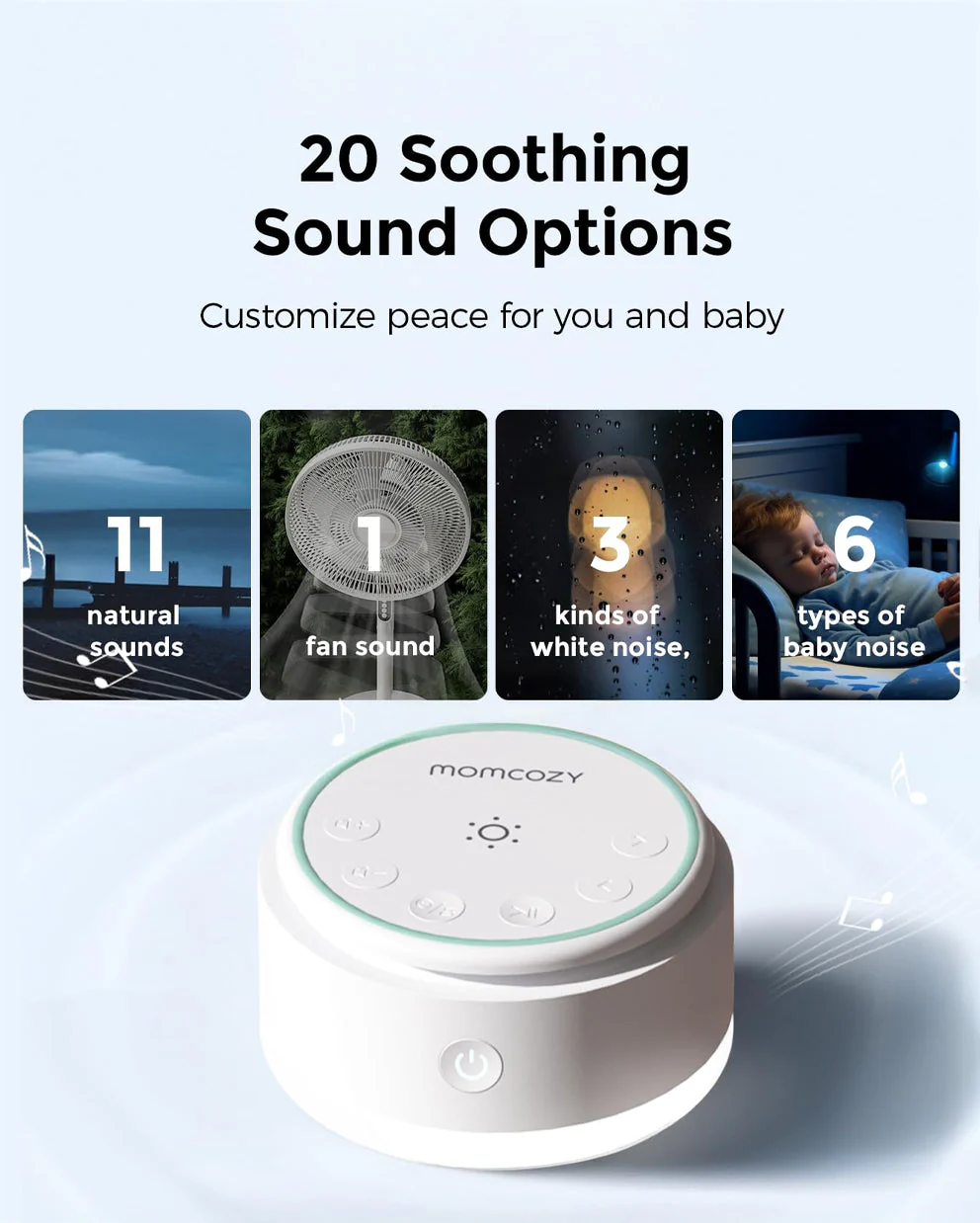 Momcozy Portable Baby Sound Machine - Long Battery Life - Image 8