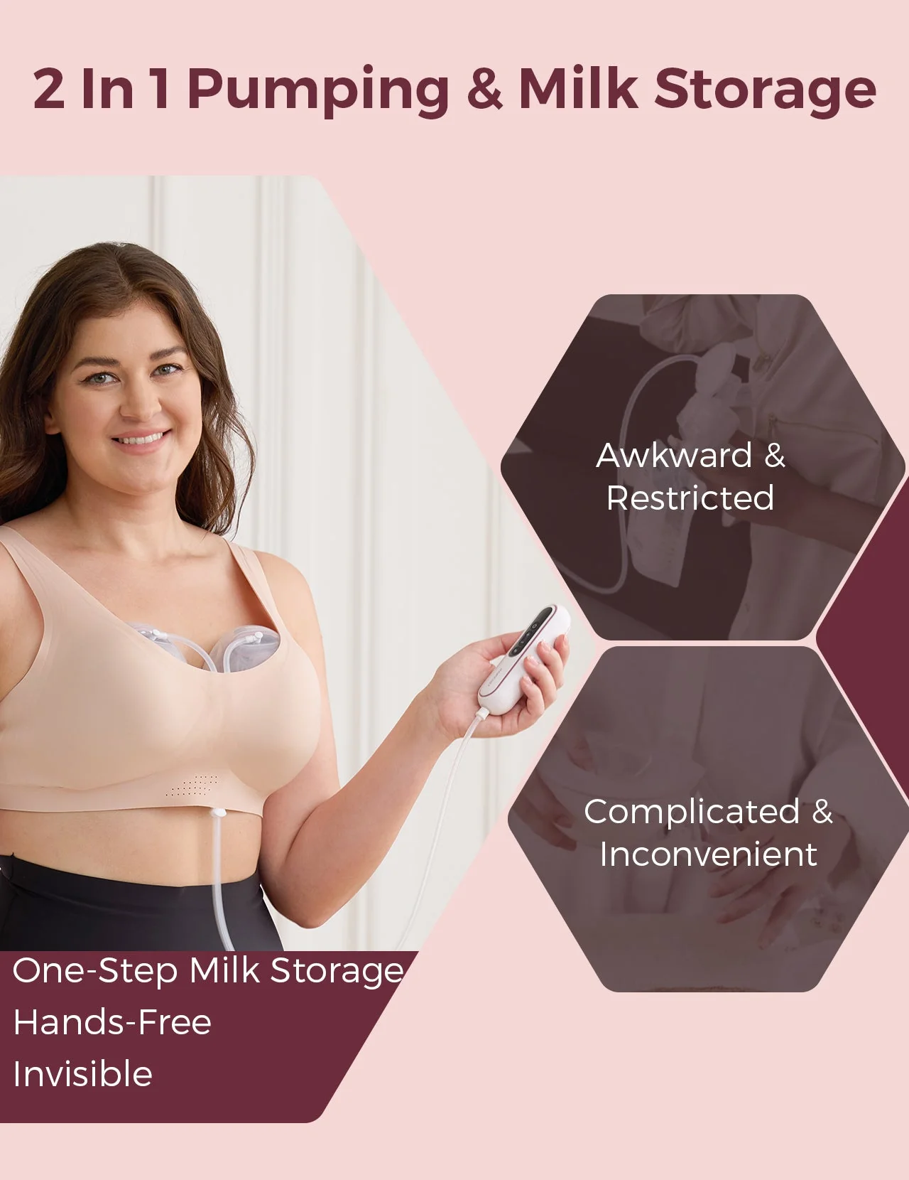 Momcozy Wearable Milk Collection Cups - for Momcozy V Series & Most Traditional Tube-Connected Electric Breast Pumps - Image 3