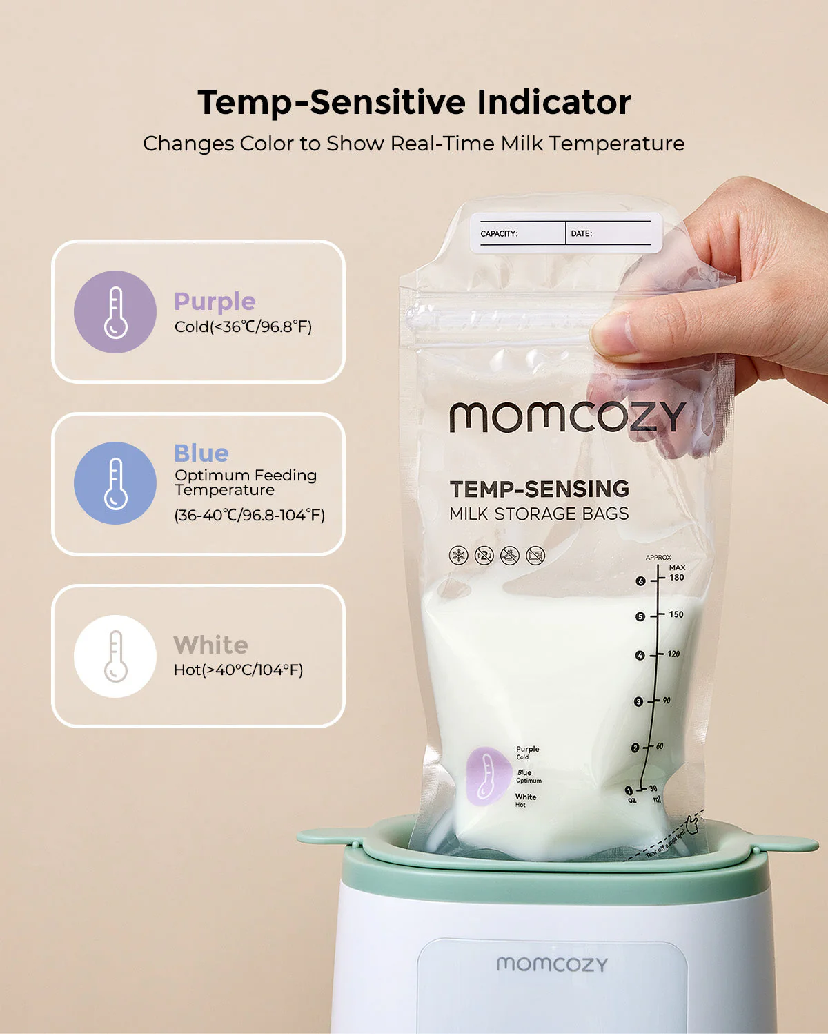 Nutri Smart Baby Bottle Warmer and 120 Count Breastmilk Storage Bags - Image 8