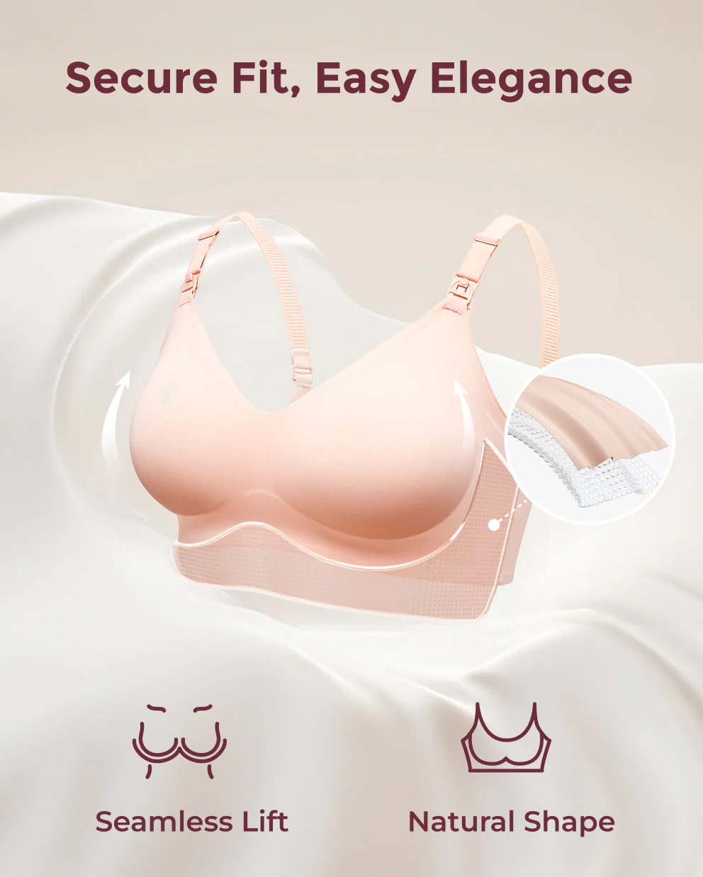Pregnancy Comfort Bundle: Ergonest Belly Band and Ultra Soft Seamless Nursing Bra YN21 - Image 9