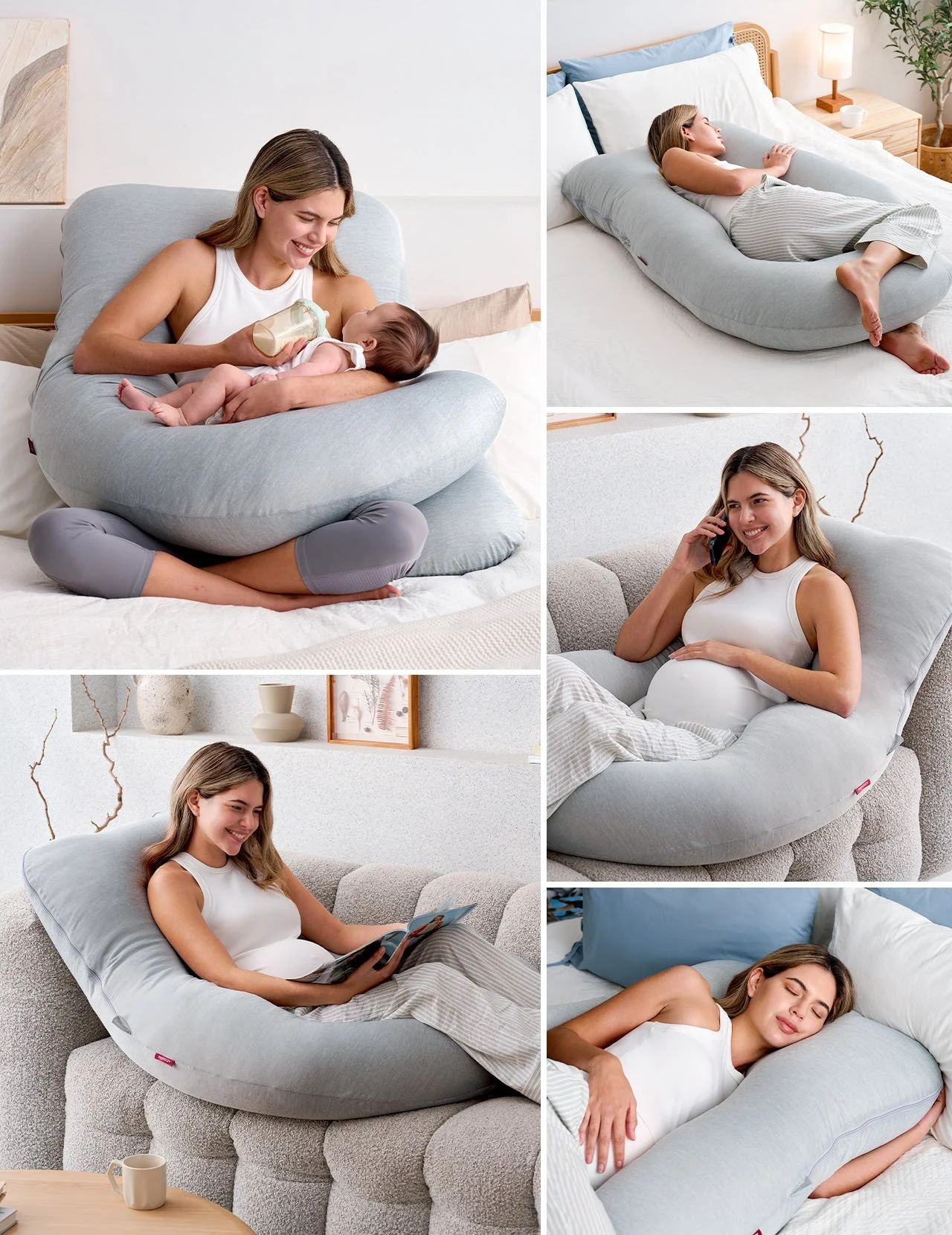 U Shaped Cooling Fabric Pregnancy Pillow - Image 7