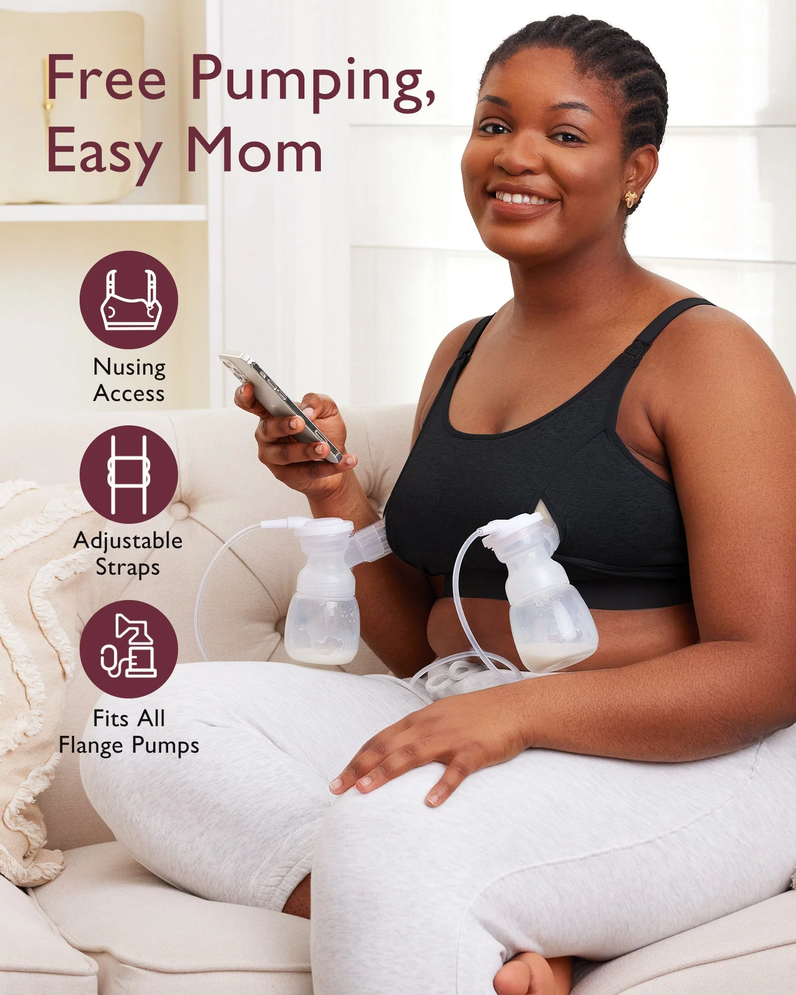Ultra Soft Seamless Nursing Bra YN21 & The Original: Our Basic Pumping Bra YN08 Bundle - Image 14